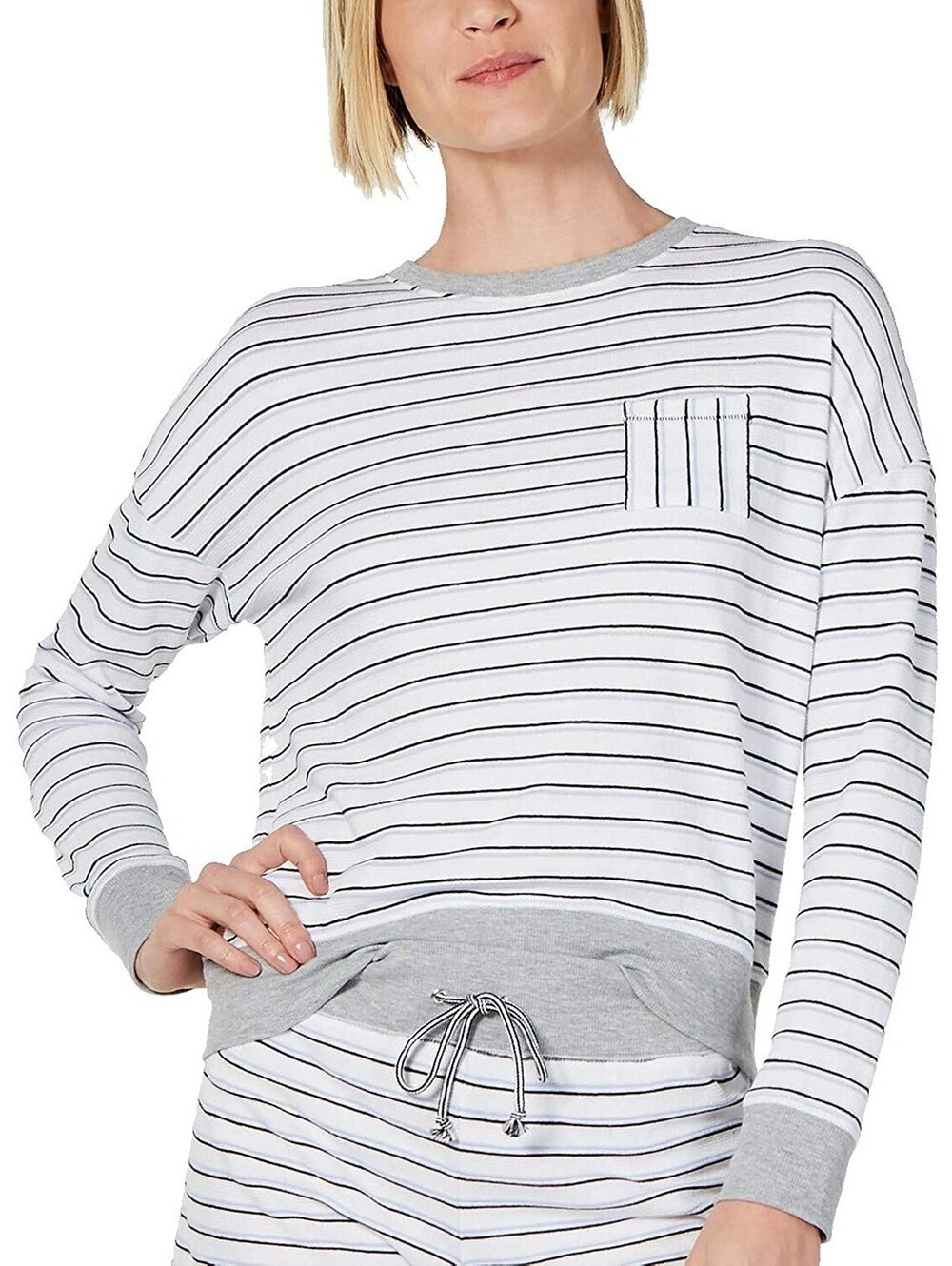 Alfani Womens Ultra Soft Crewneck Pajama Top Size S